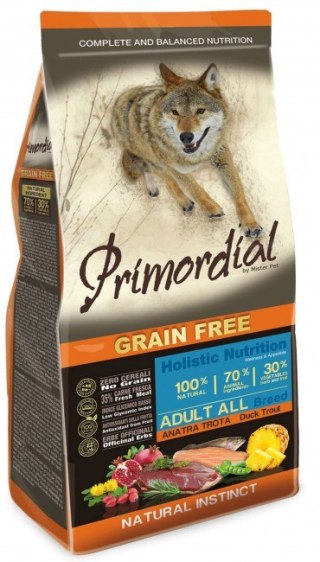 Primordial Dog Grain Free Adult Duck & Trout 12kg