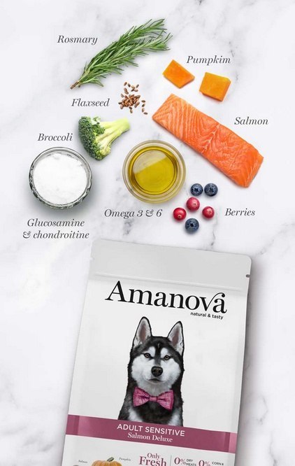 Amanova Dog Adult Sensitive Salmon Deluxe - łosoś 10kg