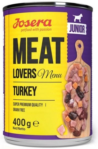 Josera Pies Meat Lovers Menu Junior Indyk puszka 400g