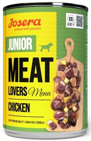 Josera Pies Meat Lovers Menu Junior Kurczak puszka 400g