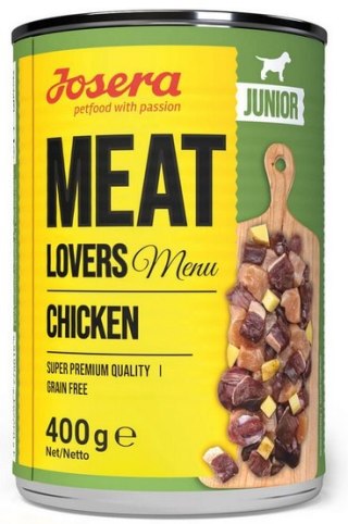 Josera Pies Meat Lovers Menu Junior Kurczak puszka 400g