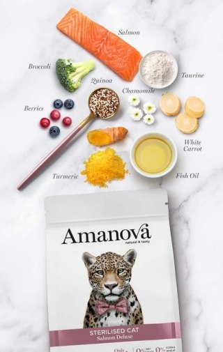 Amanova Cat Sterilised Salmon Deluxe - łosoś 300g [termin ważności: 13.11.2026]