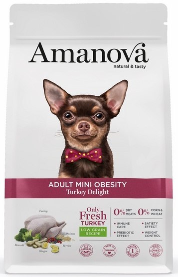 Amanova Dog Adult Mini Obesity Turkey Delight - indyk 7kg