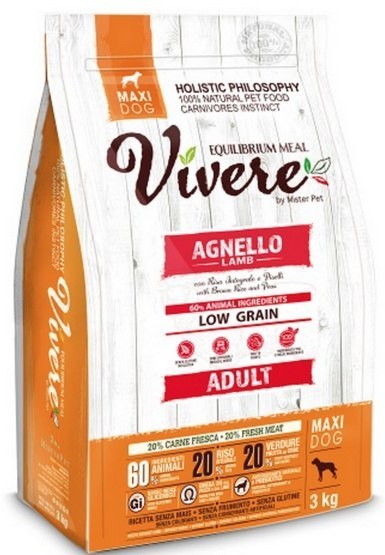 Vivere Maxi Adult Lamb 3kg Karma Monobiałkowa z Jagnięciną dla dużych ras