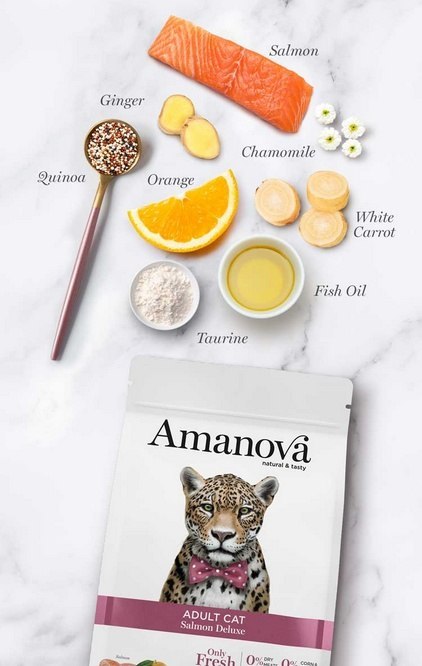 Amanova Cat Adult Salmon Deluxe - łosoś 1,5kg [termin ważności: 05,12,2026]