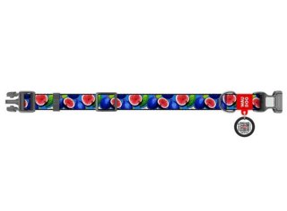 Collar WauDog Nylon Obroża nylonowa z QR-paszportem, plastikowy fastex, wzór FIGA, M 20mm/28-40cm