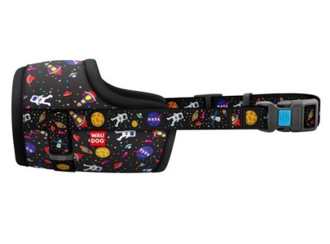 Collar WauDog Nylon Kaganiec, plastikowy fastex, wzór NASA, rozmiar 3 [25-34cm]