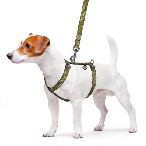 Collar WauDog Nylon Szelki nylonowe anatomiczne w kształcie litery H, z QR-paszportem, plastikowy fastex, wzór MILITARY, rozmiar