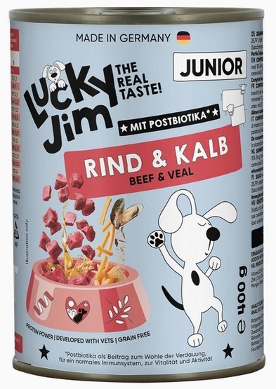 Lucky Jim Classic Junior Wołowina i cielęcina puszka 400g