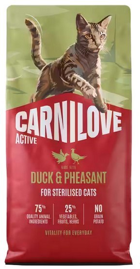 Carnilove Cat Active Duck & Pheasant Sterilised - kaczka i bażant 6kg