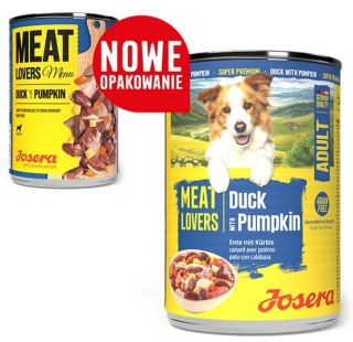 Josera Pies Meat Lovers Menu Kaczka z dynią puszka 400g