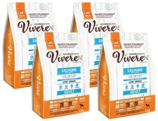 Vivere Maxi Adult Salmon 12kg (4x3kg) Karma Monobiałkowa z Łososiem dla dużych ras [termin ważności: 17.09.2026]
