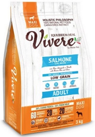 Vivere Maxi Adult Salmon 12kg (4x3kg) Karma Monobiałkowa z Łososiem dla dużych ras [termin ważności: 17.09.2026]
