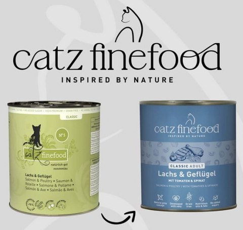 Catz Finefood Classic Łosoś i drób (N.05) puszka 800g