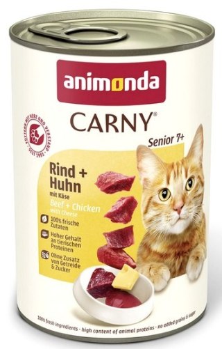 Animonda Carny Senior Wołowina, Kurczak + Ser puszka 400g