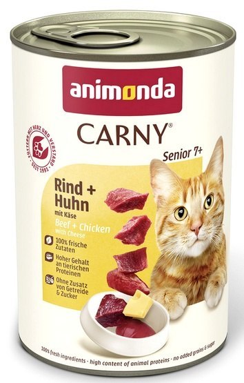 Animonda Carny Senior Wołowina, Kurczak + Ser puszka 400g
