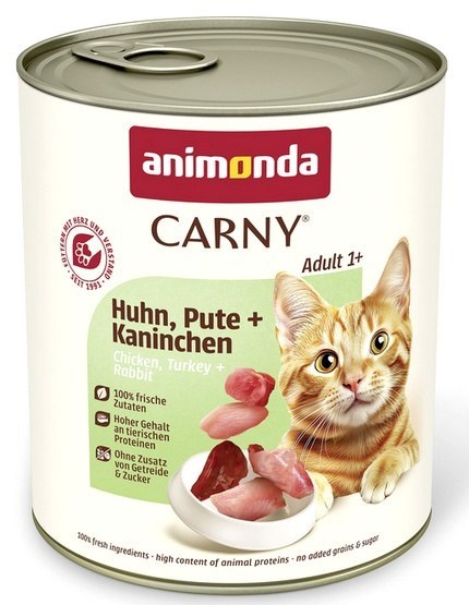 Animonda Carny Adult Kurczak, Indyk + Królik puszka 800g
